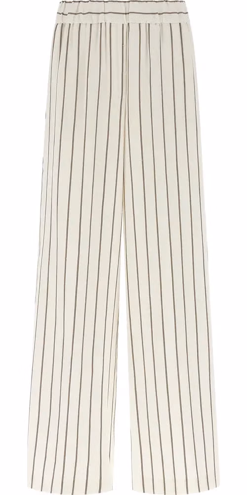 Peserico White Linen Casual Pants