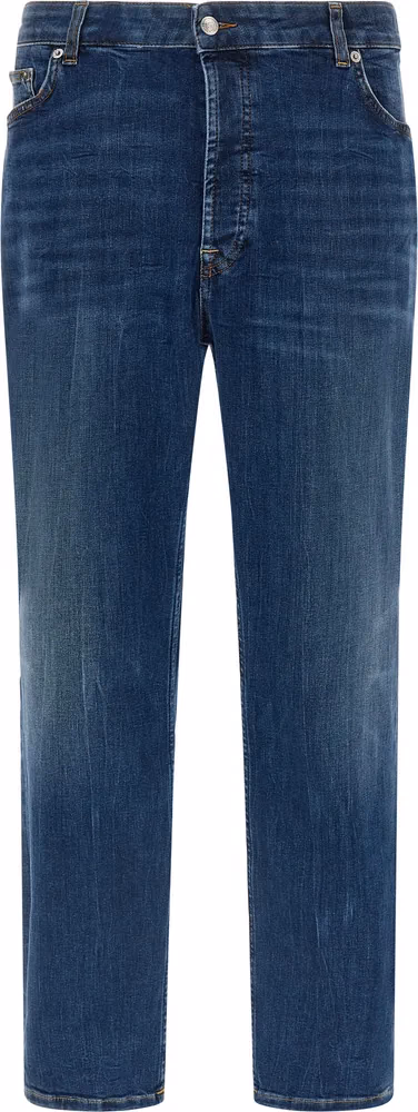 Department 5 Blue Cotton Cropped Jeans
