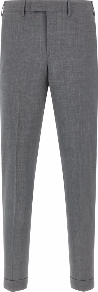 PT Torino Gray Virgin Wool Dress Pants