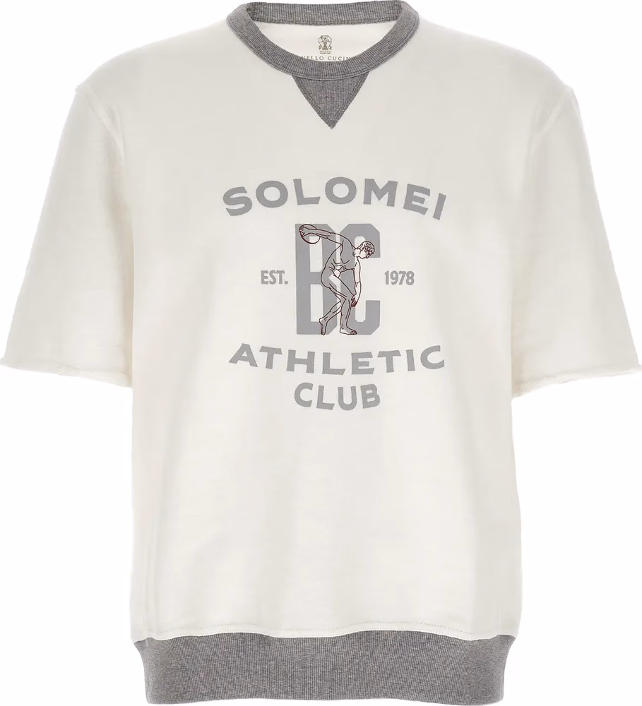 Brunello Cucinelli White Cotton Sweatshirt