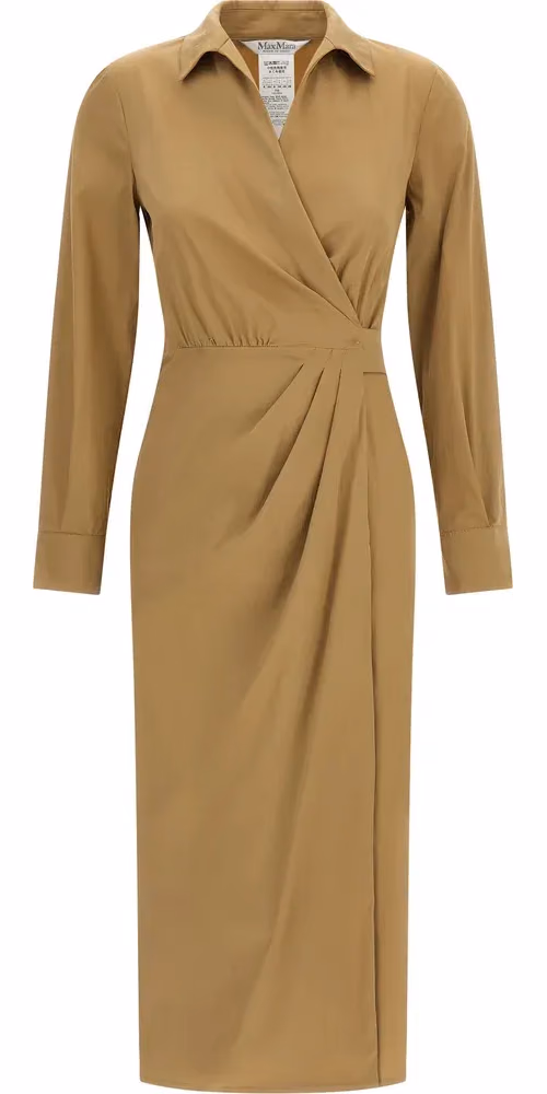 Max Mara Beige Cotton Midi Dress