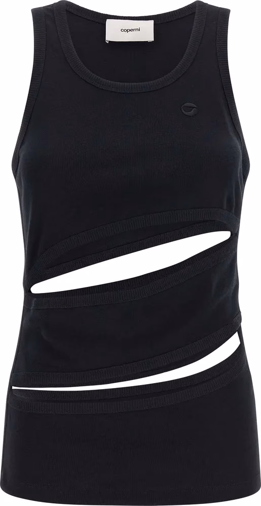 Coperni Black Organic Cotton Tank Tops