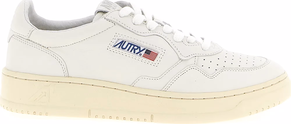 Autry White Goatskin Low Top Sneakers