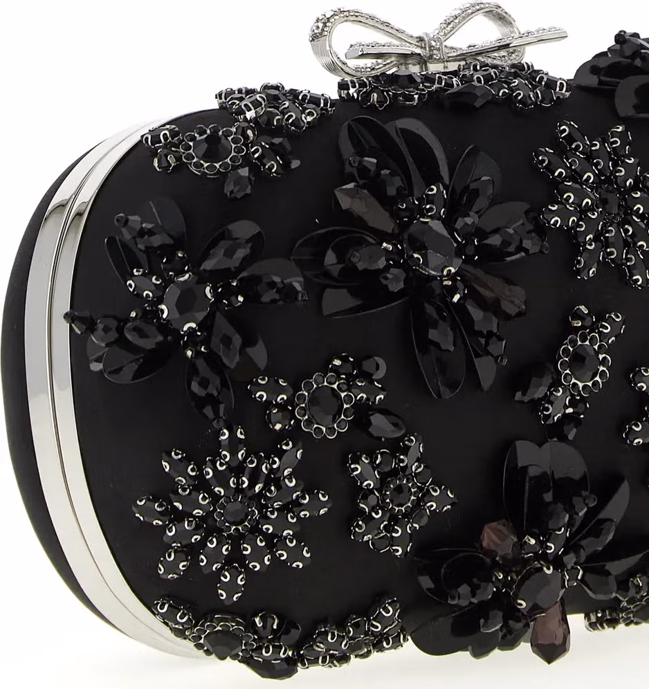 Self-Portrait Black Polyester Clutch Bag