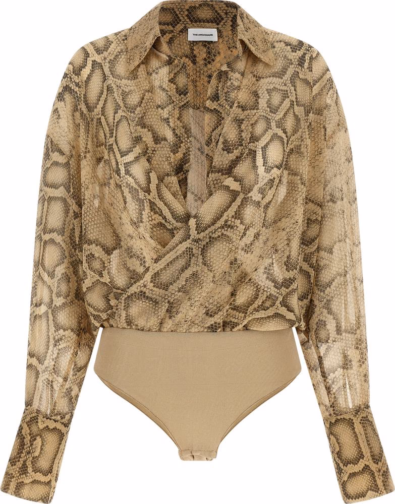 The Andamane Beige Polyester Bodysuit