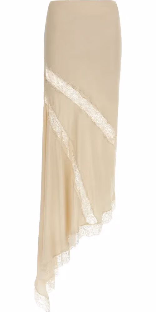 The Andamane Beige Viscose Mini Skirt