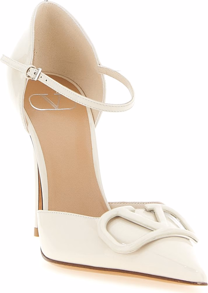 Valentino Garavani White Calfskin High Heel Pumps