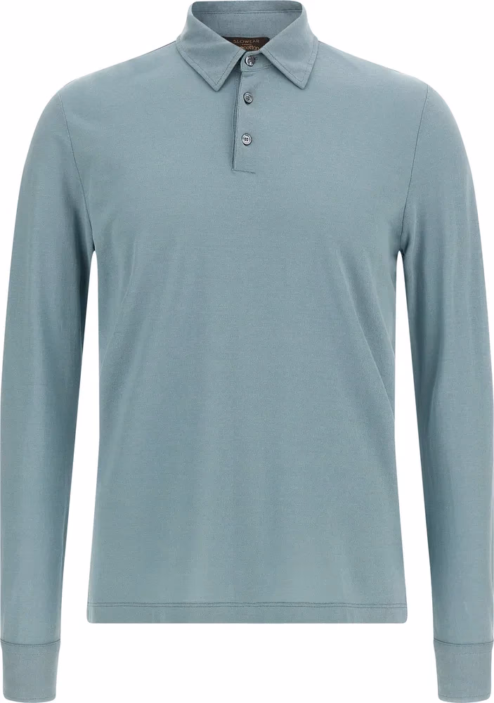 ZANONE Blue Cotton Polo Shirt