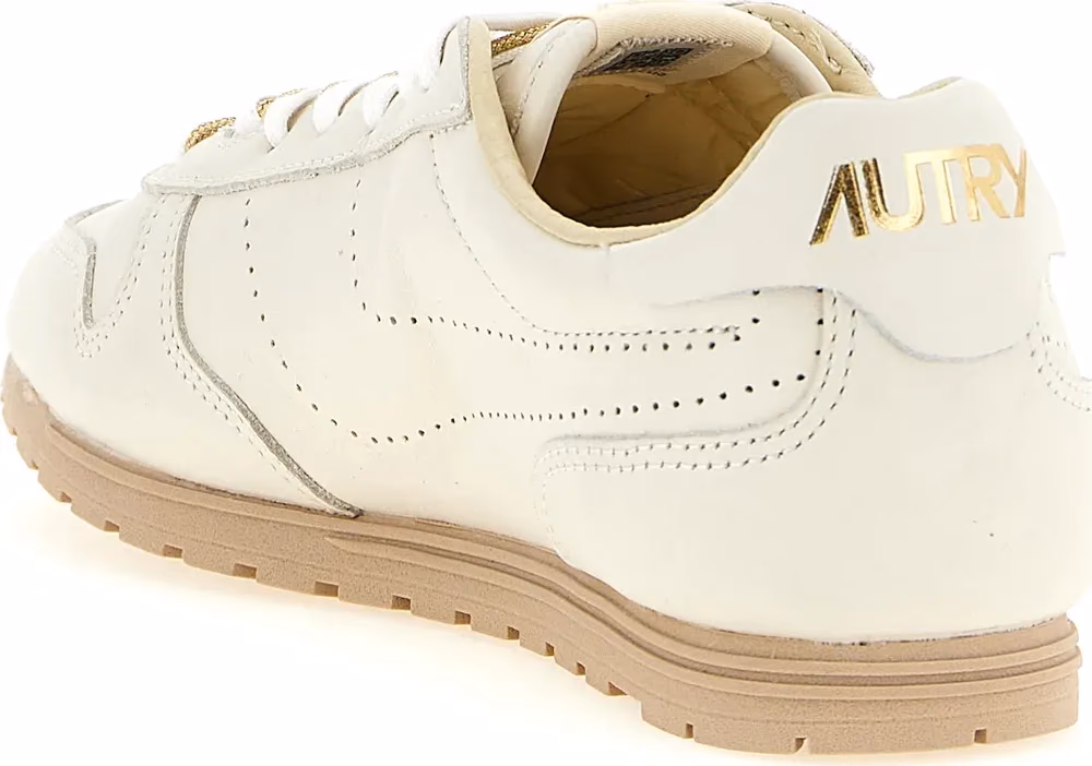 Autry Beige Cowhide Low Top Sneakers