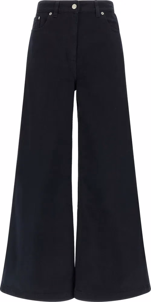 NUDE Blue Cotton Flared Pants