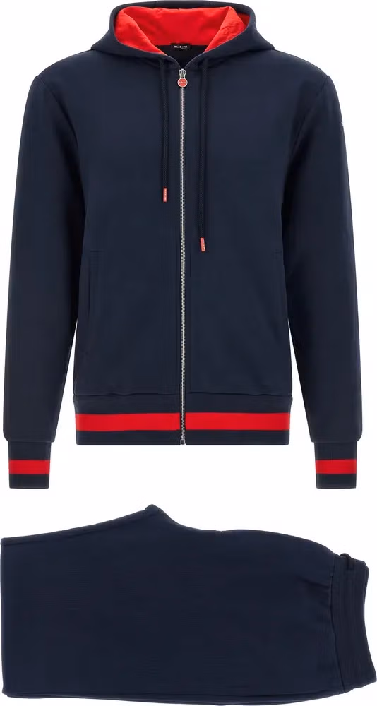 Kiton Blue Cotton Sweatsuit