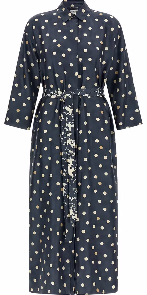 'S Max Mara Blue Silk Midi Dress