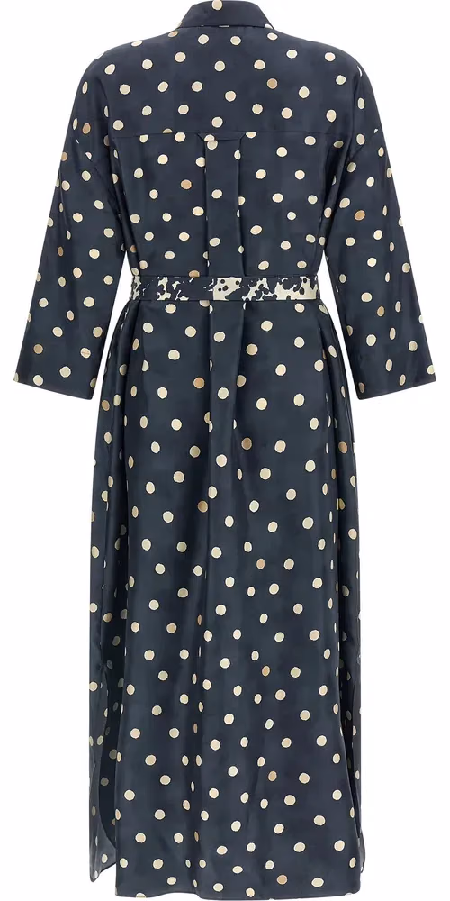 'S Max Mara Blue Silk Midi Dress