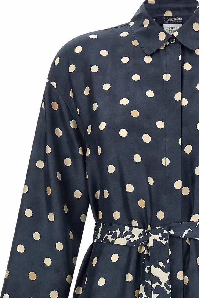 'S Max Mara Blue Silk Midi Dress