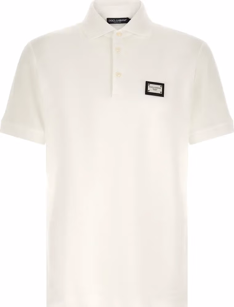 Dolce & Gabbana White Cotton Polo Shirt