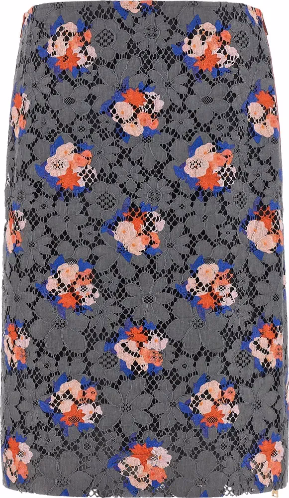 Fendi Gray Cotton Midi Skirt