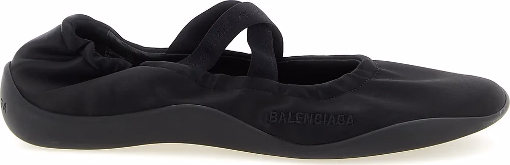 Balenciaga Black Polyester Ballet Flats