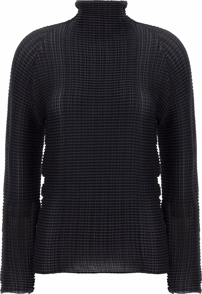 Issey Miyake Black Polyester Cardigan