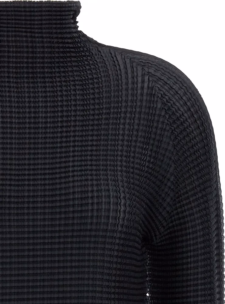 Issey Miyake Black Polyester Cardigan