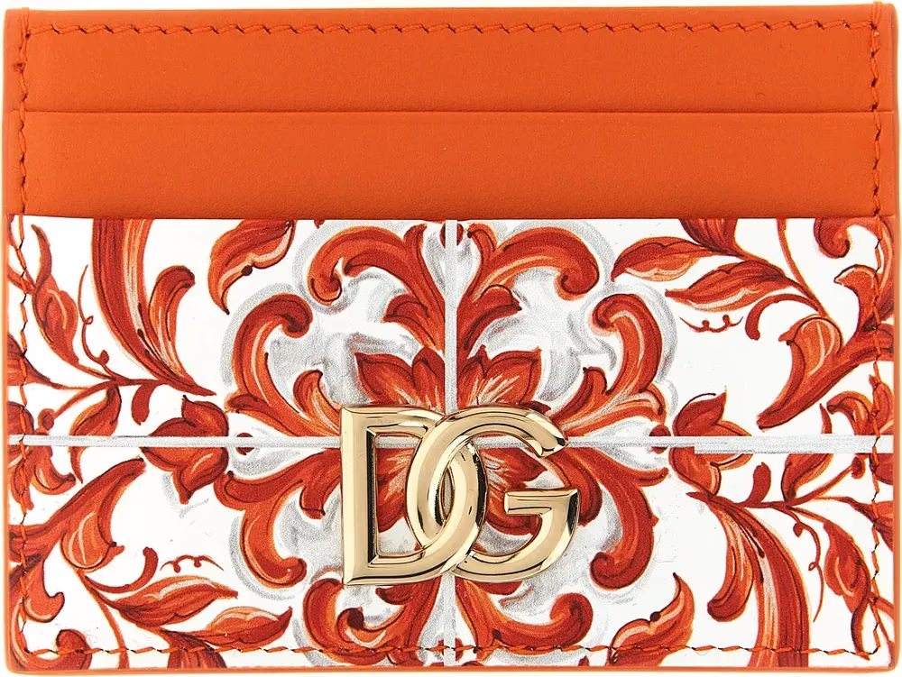 Dolce & Gabbana Orange Calfskin Cardholder