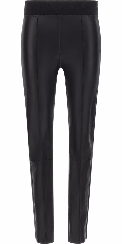 Brunello Cucinelli Black Lamb Leather Leggings