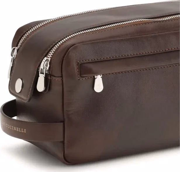 Brunello Cucinelli Brown Calf Leather Bos Taurus Wallet