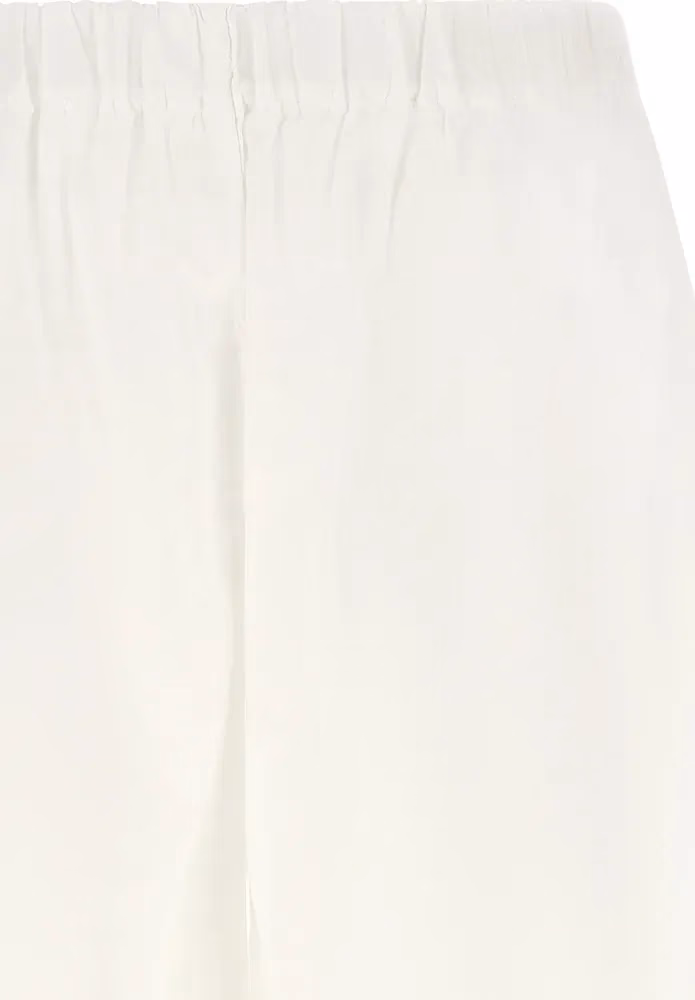 XACUS White Cotton Bermuda Shorts