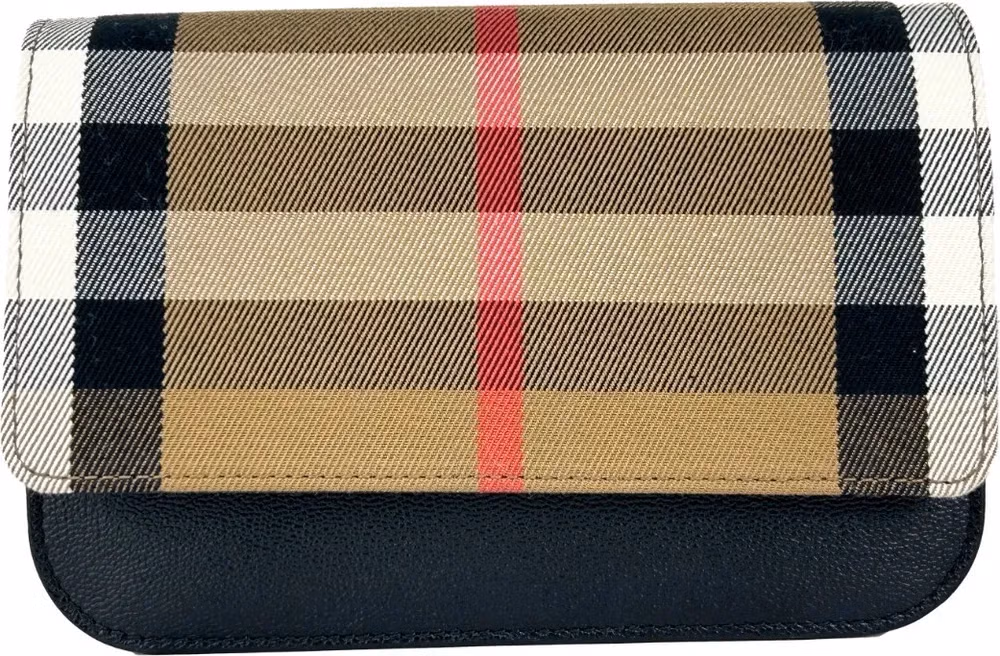 Burberry Burberry Small Leather Madison Crossbody Check Bag