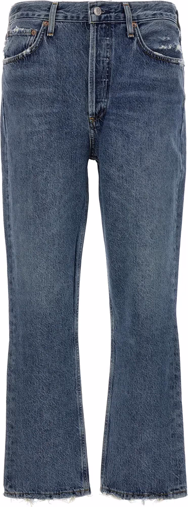 Agolde Blue Cotton Cropped Jeans