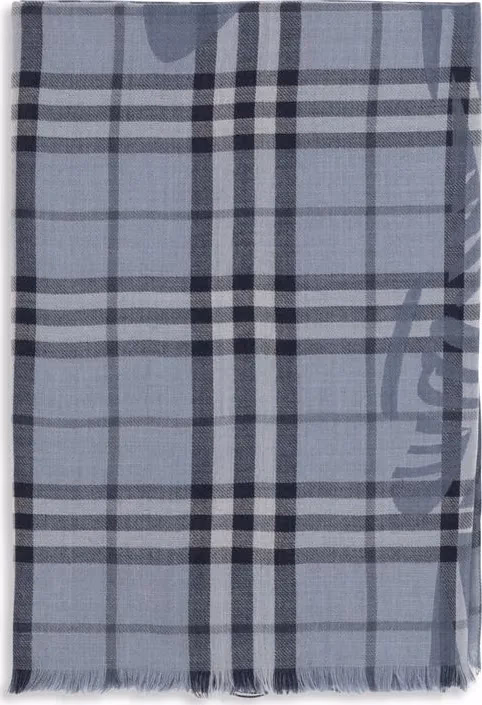 Burberry Blue Wool Oves Aries Foulard