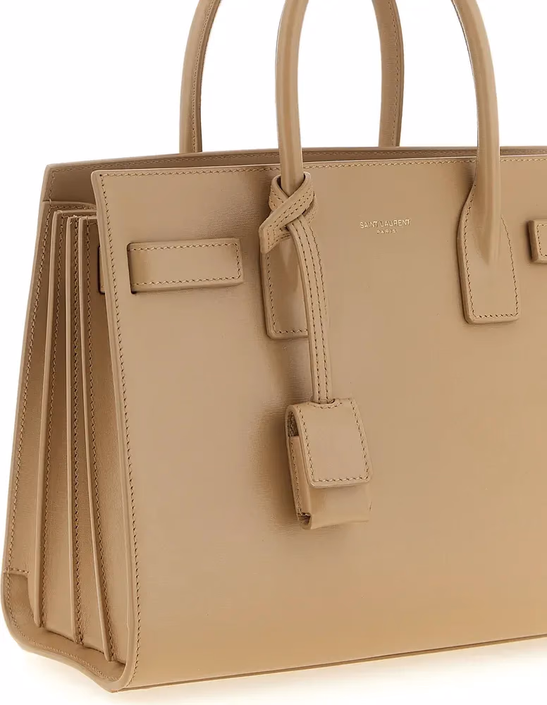 Saint Laurent Beige Calfskin Handbag