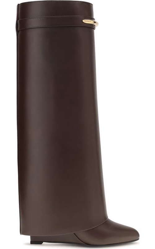 Givenchy Brown Calf Leather Bos Taurus High Heel Boots