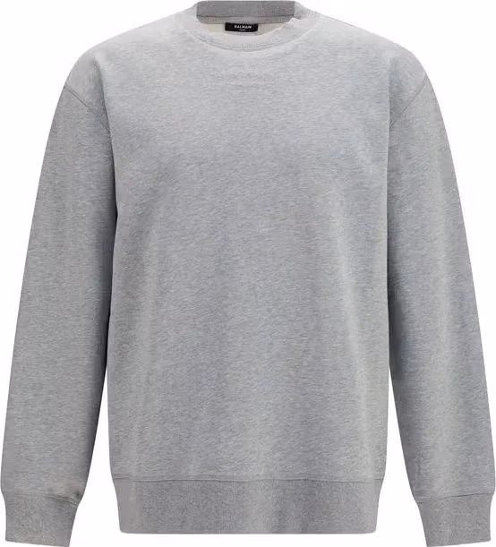 Balmain Gray Cotton Sweatshirt