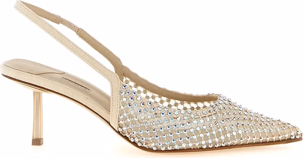 LE SILLA Beige Polyester Mid Heel Pumps