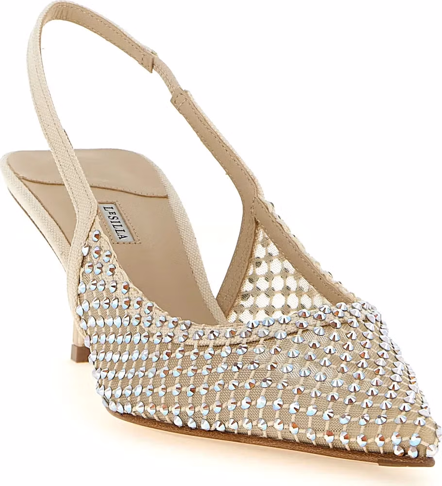 LE SILLA Beige Polyester Mid Heel Pumps