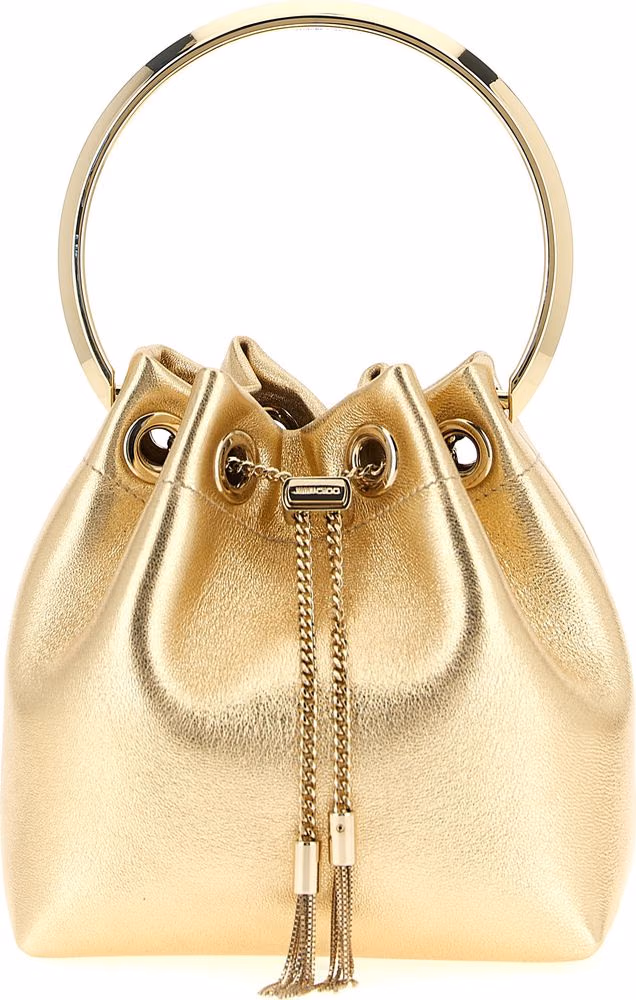 Jimmy Choo Gold Lamb Leather Handbag