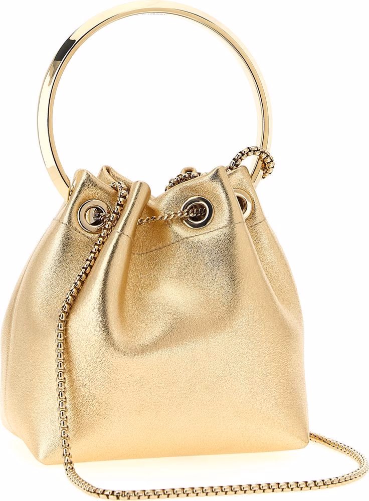 Jimmy Choo Gold Lamb Leather Handbag
