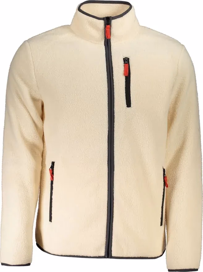 Norway 1963 Beige Polyester Men Sweater with Multiple Pockets