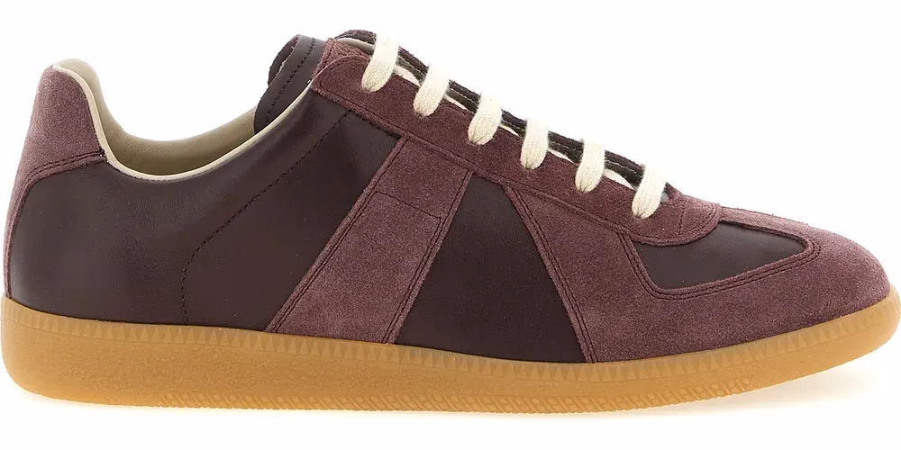 Maison Margiela Bordeaux Calfskin Low Top Sneakers
