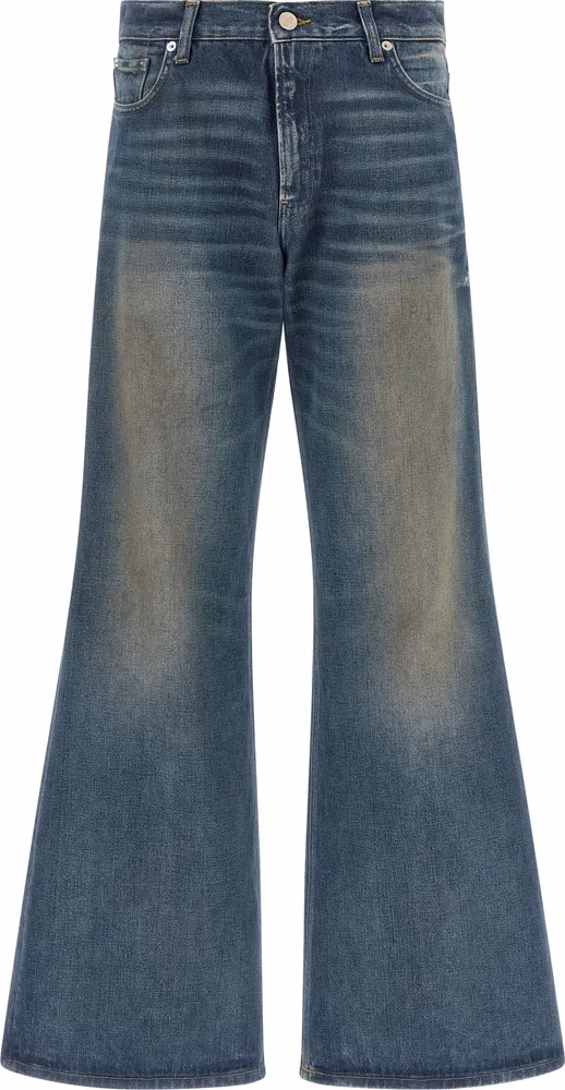 Haikure Blue Cotton Flared Jeans