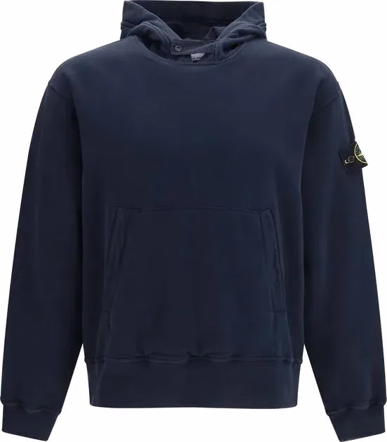 Stone Island Blue Cotton Sweatshirt