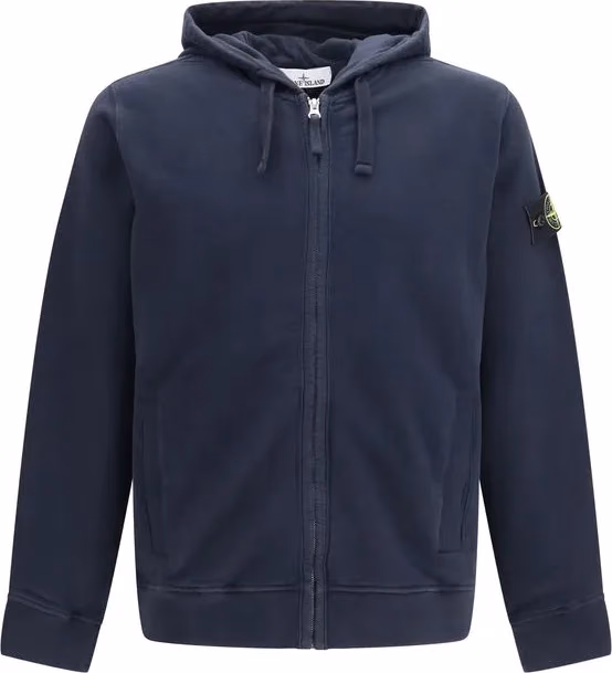 Stone Island Blue Cotton Sweatshirt