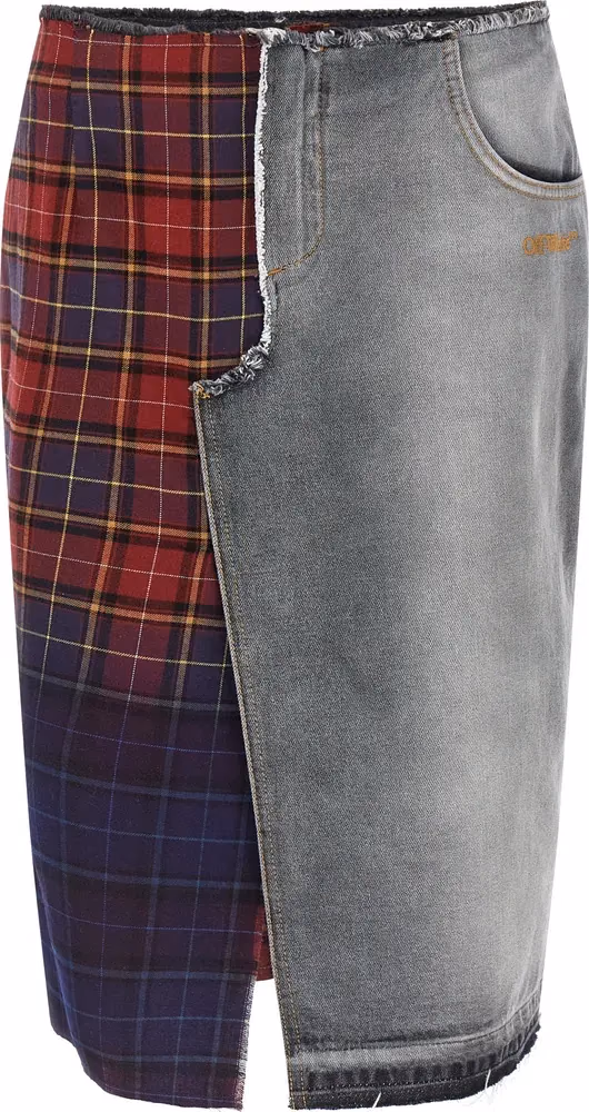 Off-White Multicolor Cotton Midi Skirt
