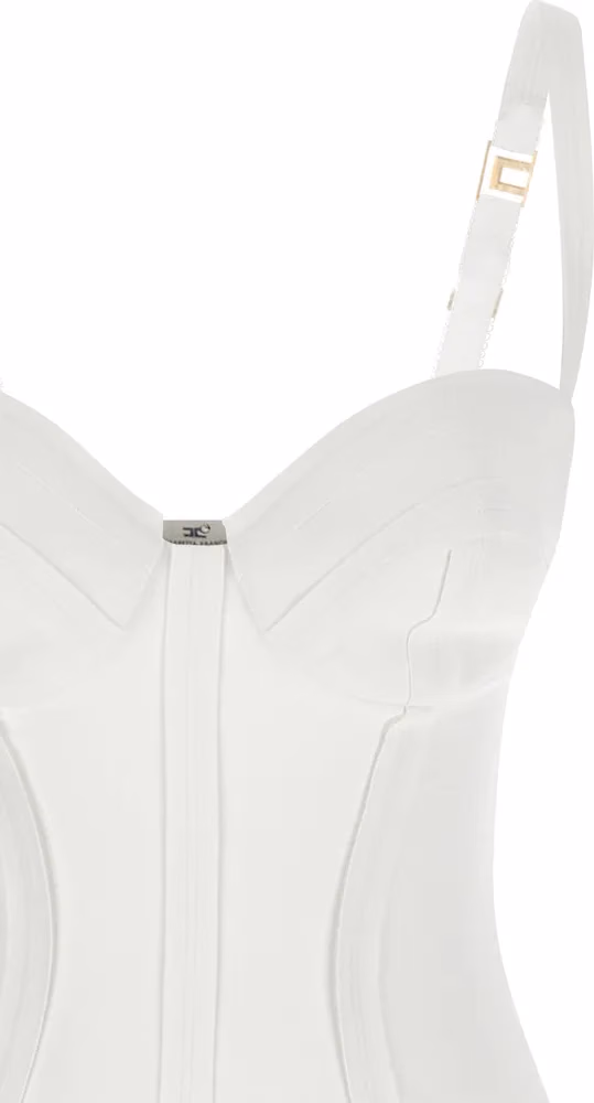Elisabetta Franchi White Polyester Midi Dress