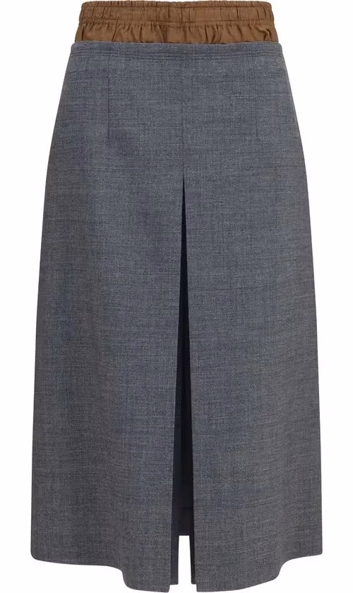 Prada Gray Wool Oves Aries Midi Skirt