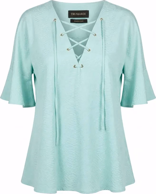Trussardi Light Blue Cotton Women Shirt