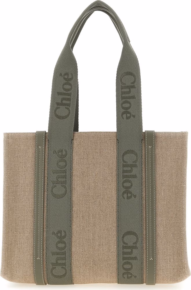 Chloé Bicolor Linen Tote Bag