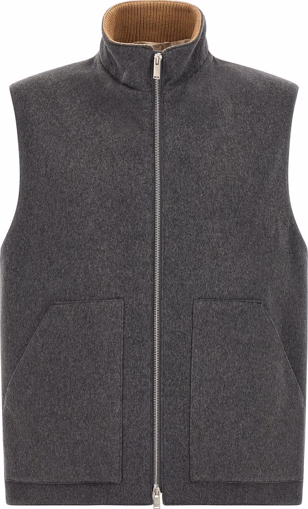 Lardini Gray Virgin Wool Sleeveless Jacket