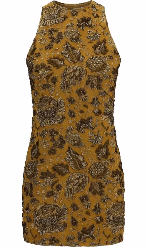 Saint Laurent Brown Polyamide Cocktail Dress