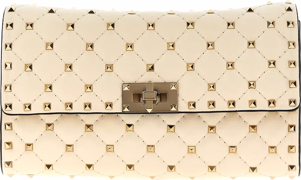 Valentino Garavani White Lamb Leather Shoulder Bag